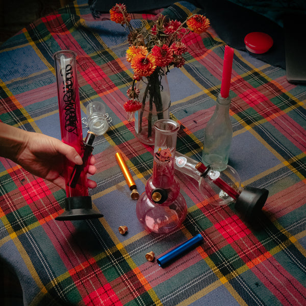 Pink bongs & accessories collection from Bong Warehouse
