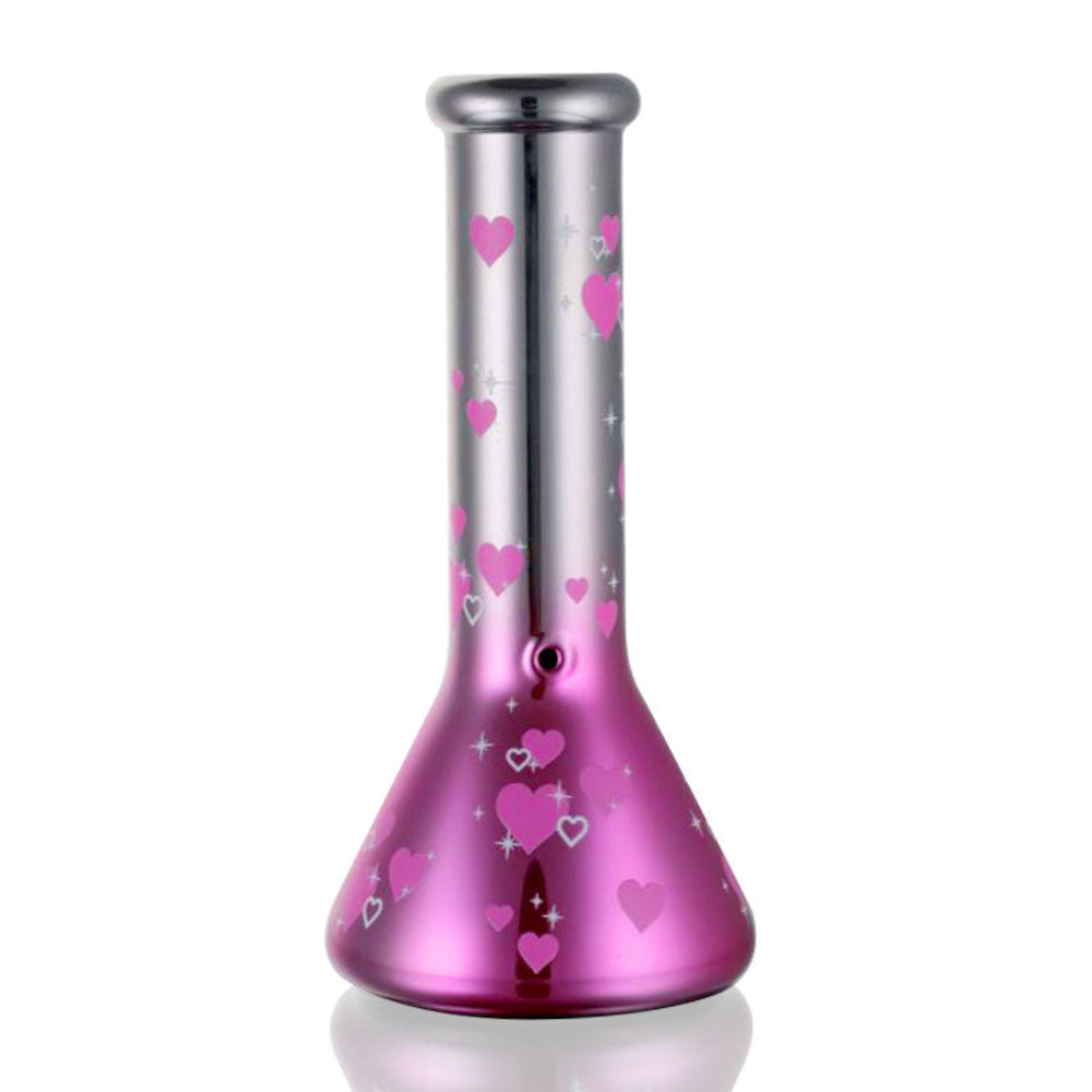 Bong Warehouse Chrome Hearts Beaker Bong 20cm in Pink - back view