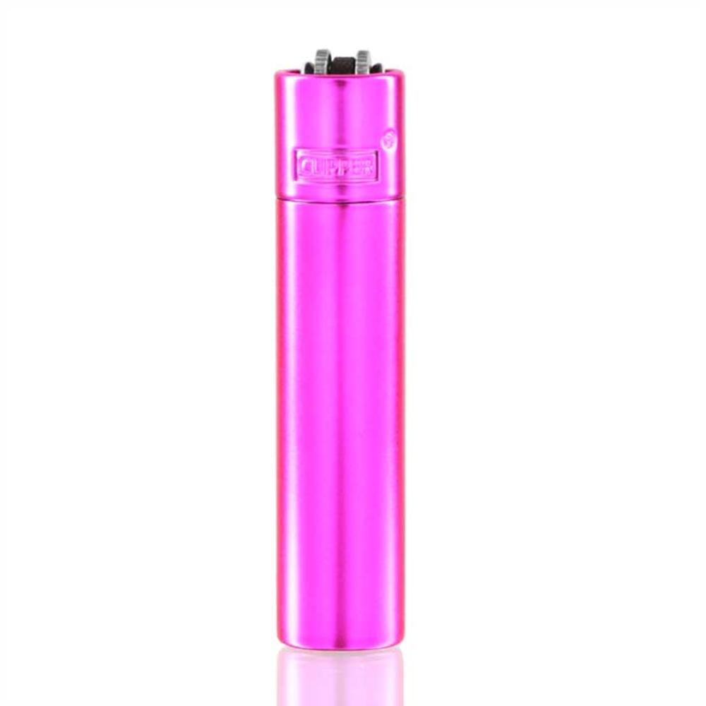Clipper - Large Metal Refillable Lighter - Pink/Fuchsia