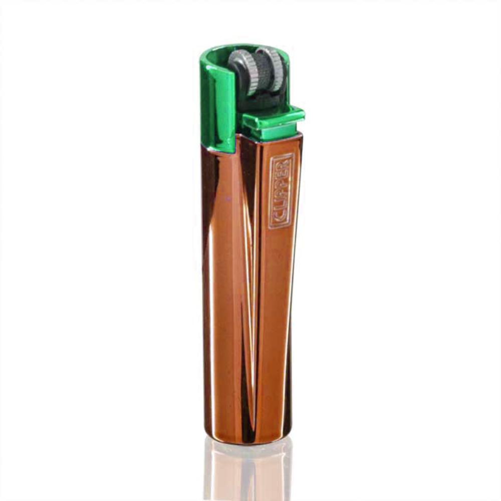 Clipper - Large Metal Refillable Lighter - Orange/Safari