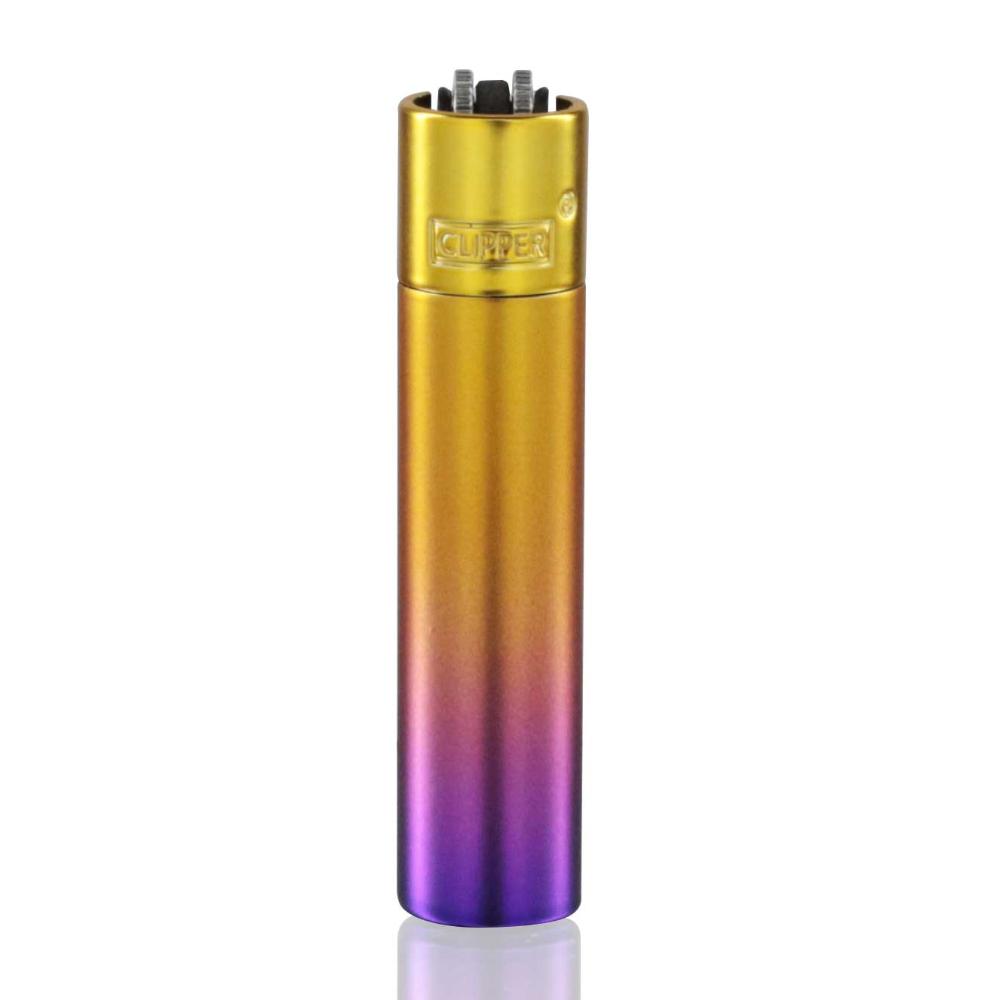 Clipper - Large Metal Refillable Lighter - Purple/Pansy