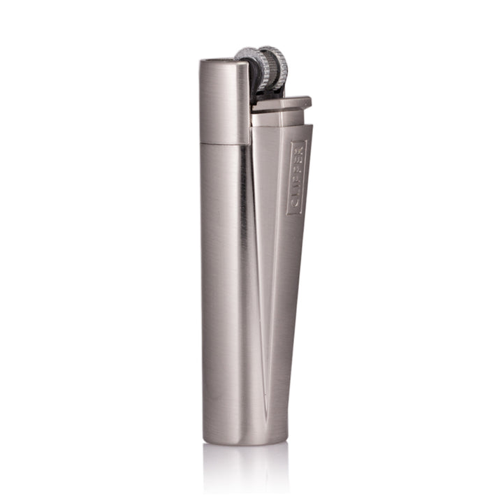 Clipper - Large Metal Refillable Lighter - Silver back
