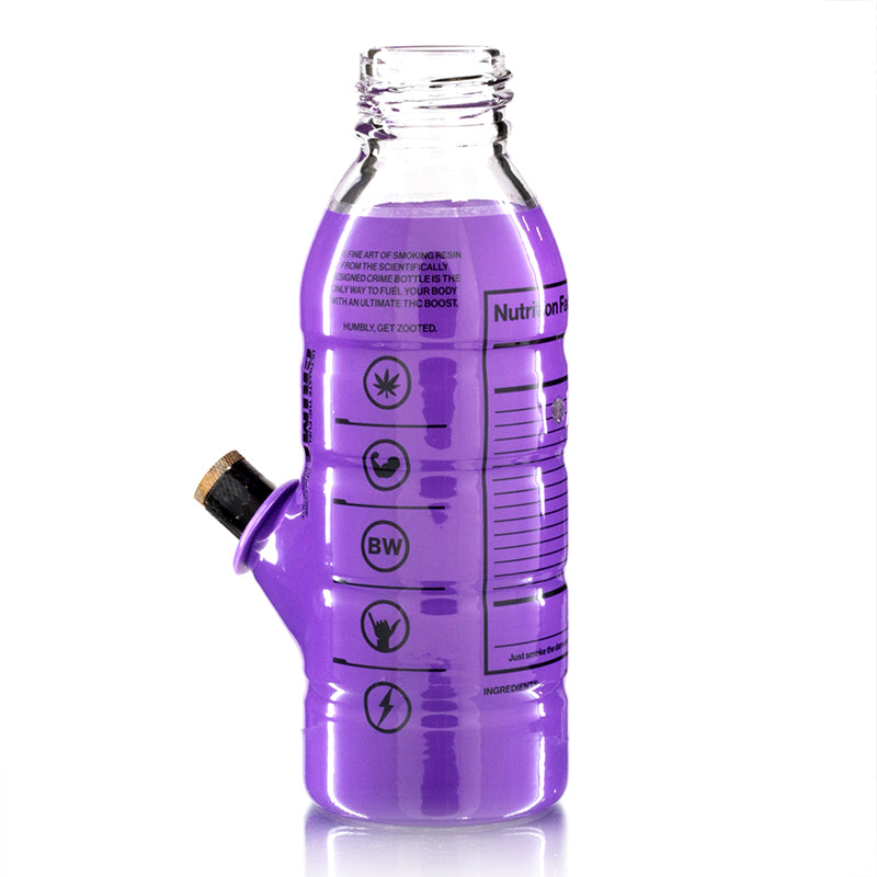 Mini Bottle 17.5cm Glass Bong - Crime Purple back