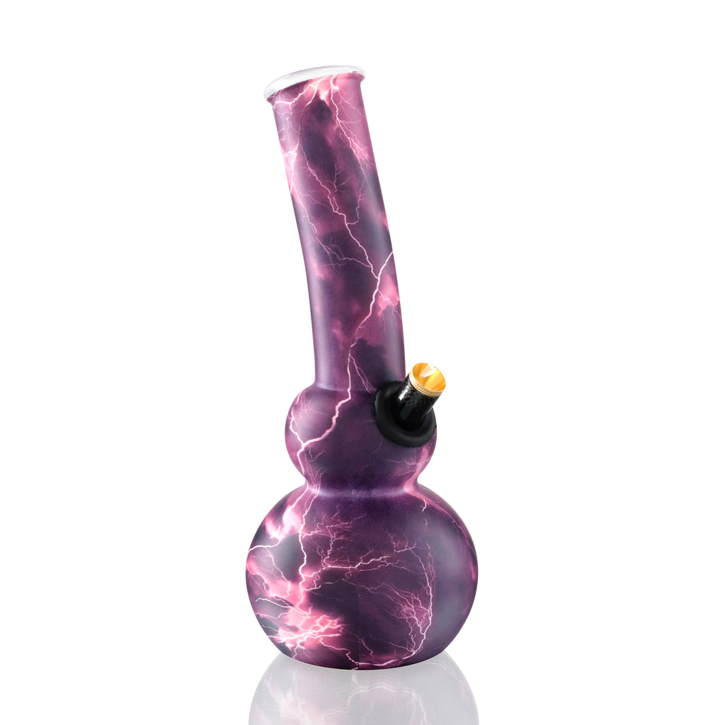 Double Bubble 26cm Glass Bong - Purple Lightning Storm front