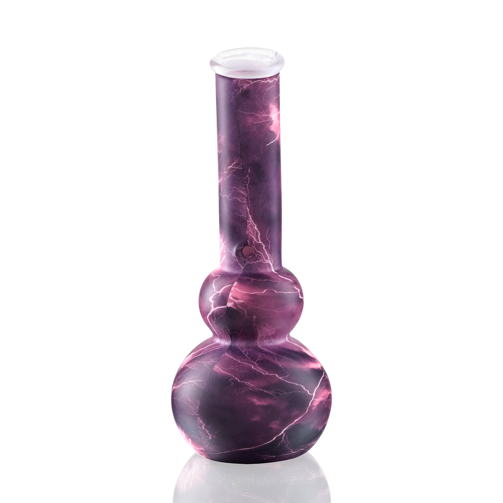 Double Bubble 26cm Glass Bong - Purple Lightning Storm back