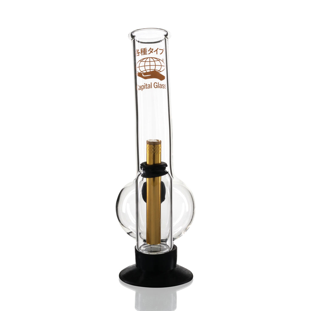 Double Chamber 30cm Glass Bong - Capitol Glass Clear front