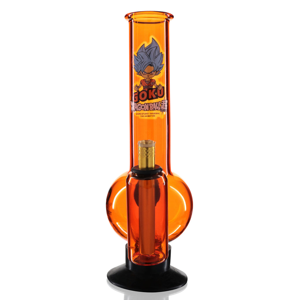Double Chamber 30cm Glass Bong - Orange Goku front