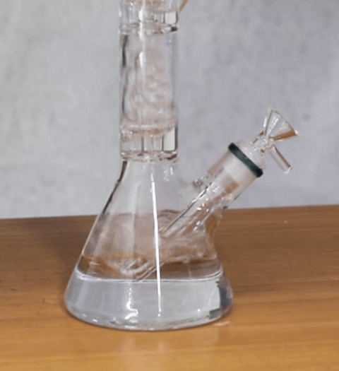 Shotties 35cm Glass Double Fountain Beaker Bong - Clear/Teal