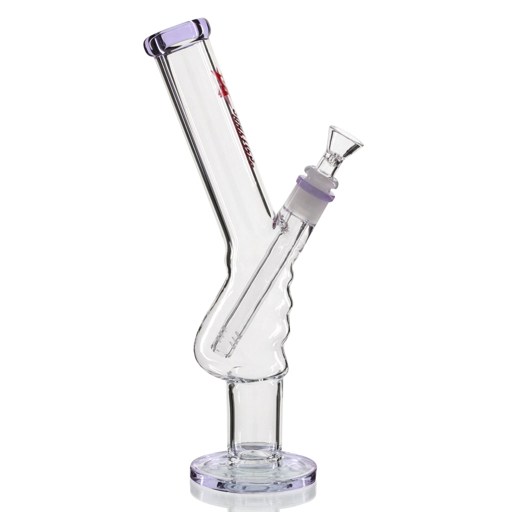 Shotties 33cm Glass Gripper Bong - Clear/Purple right