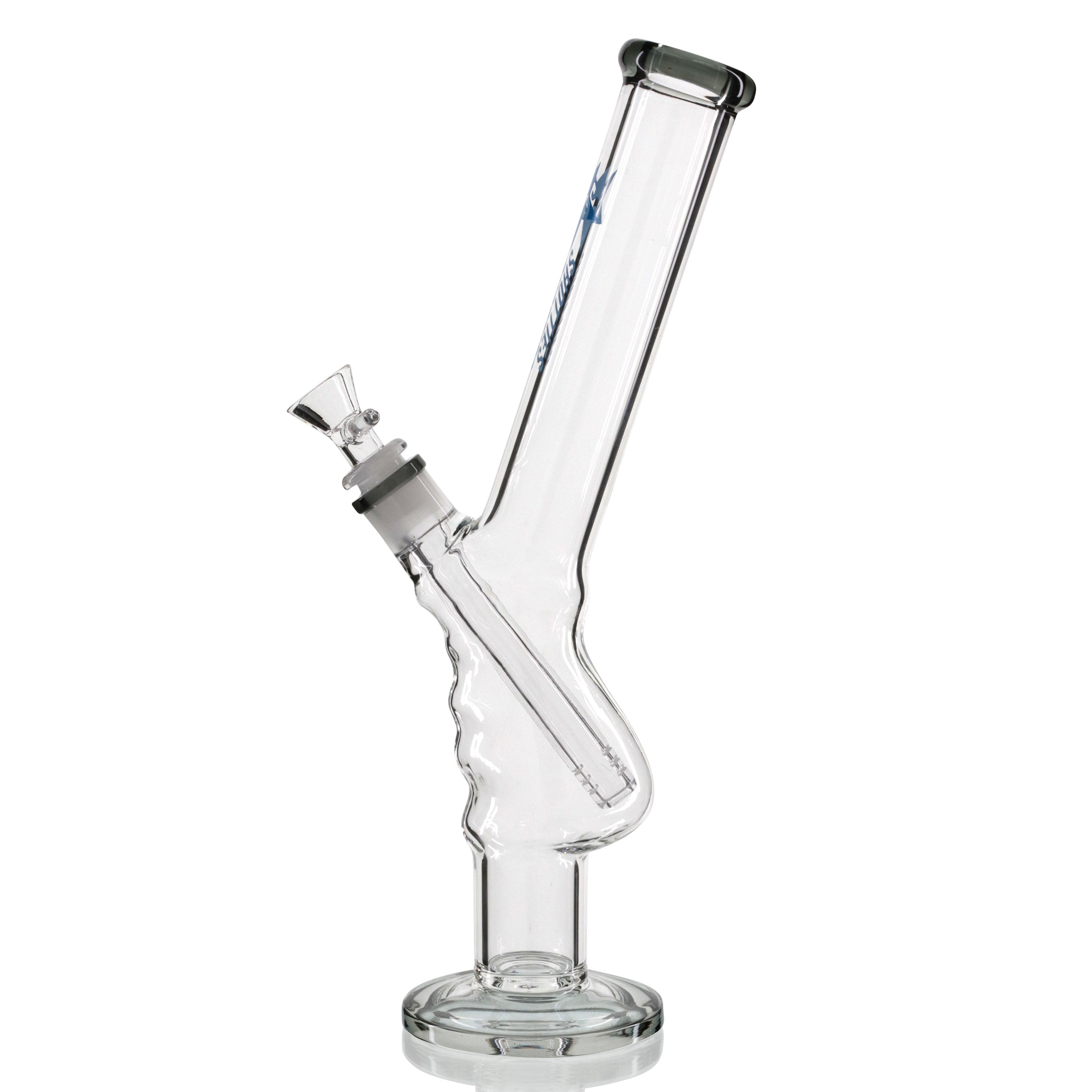 Shotties 33cm Glass Gripper Bong - Clear/Smoke left