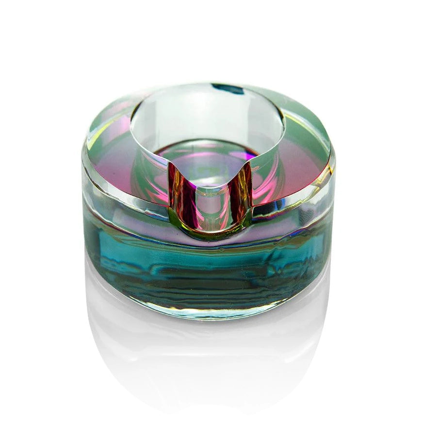 GRAV Ellipse Glass Ashtray - Multi Colour side view