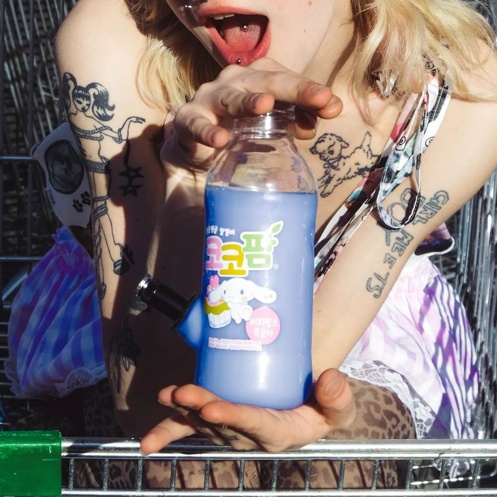OMG, süß! 18 cm große Glasflaschenbong – Blau