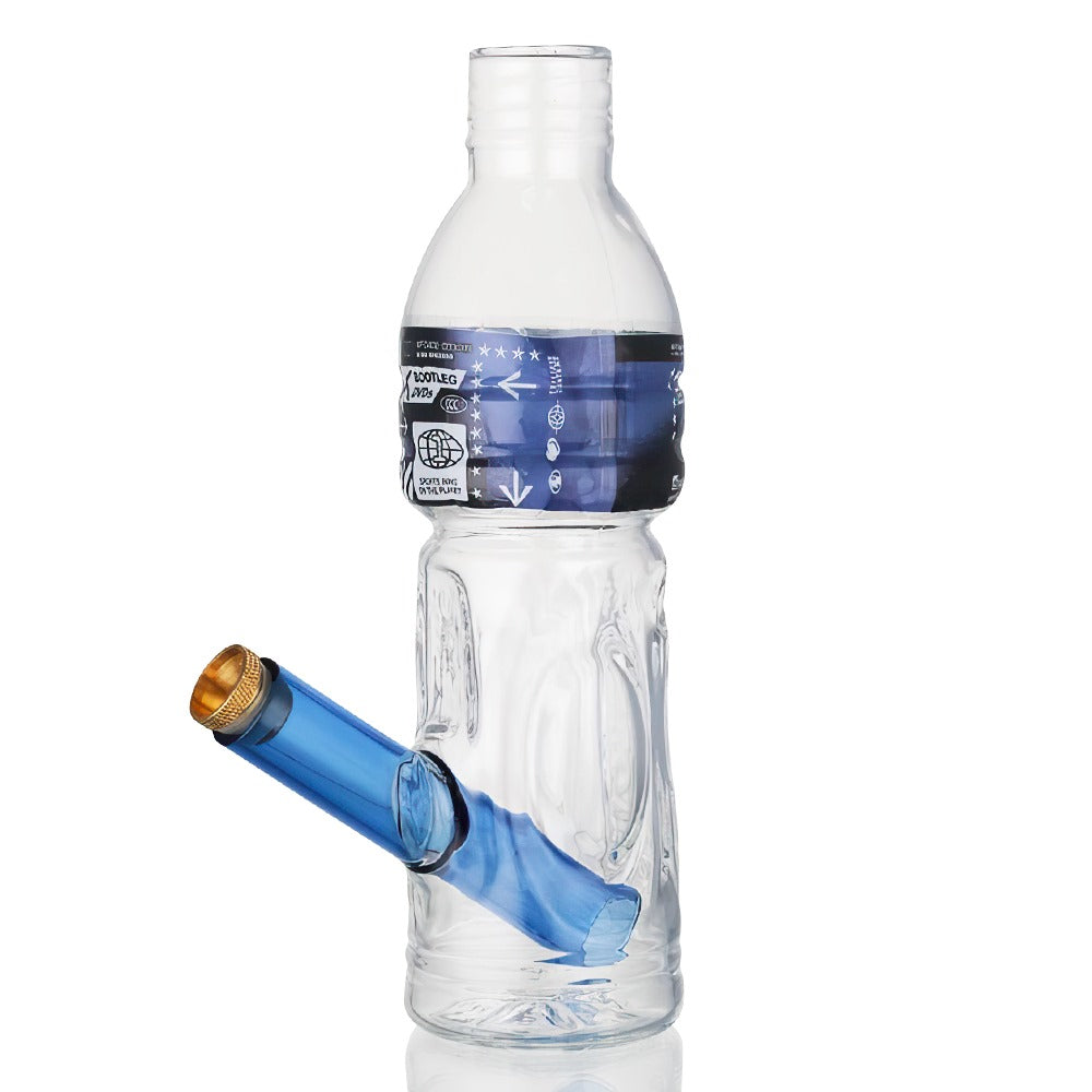 Gatorbeug - G2 Mini Glass Bong 18.5cm - Blue full side view on a white background