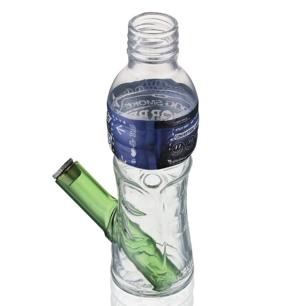 Gatorbeug G3 Mini Glass Bottle Bong 18.5cm - Green Top Angled View on white background