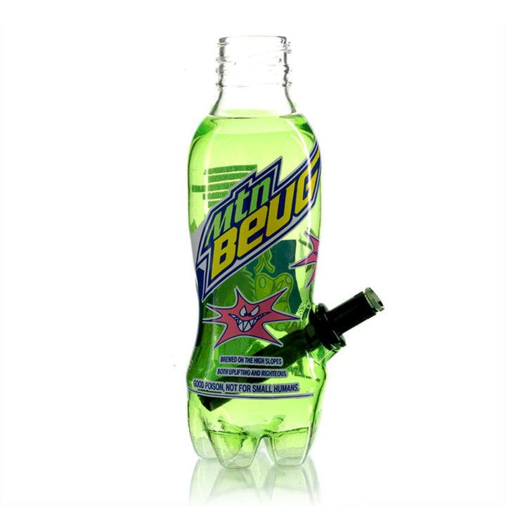 Gatorbeug MTN Beug Glass Bottle Bong 23cm - Green with black down stem on a full side view white background
