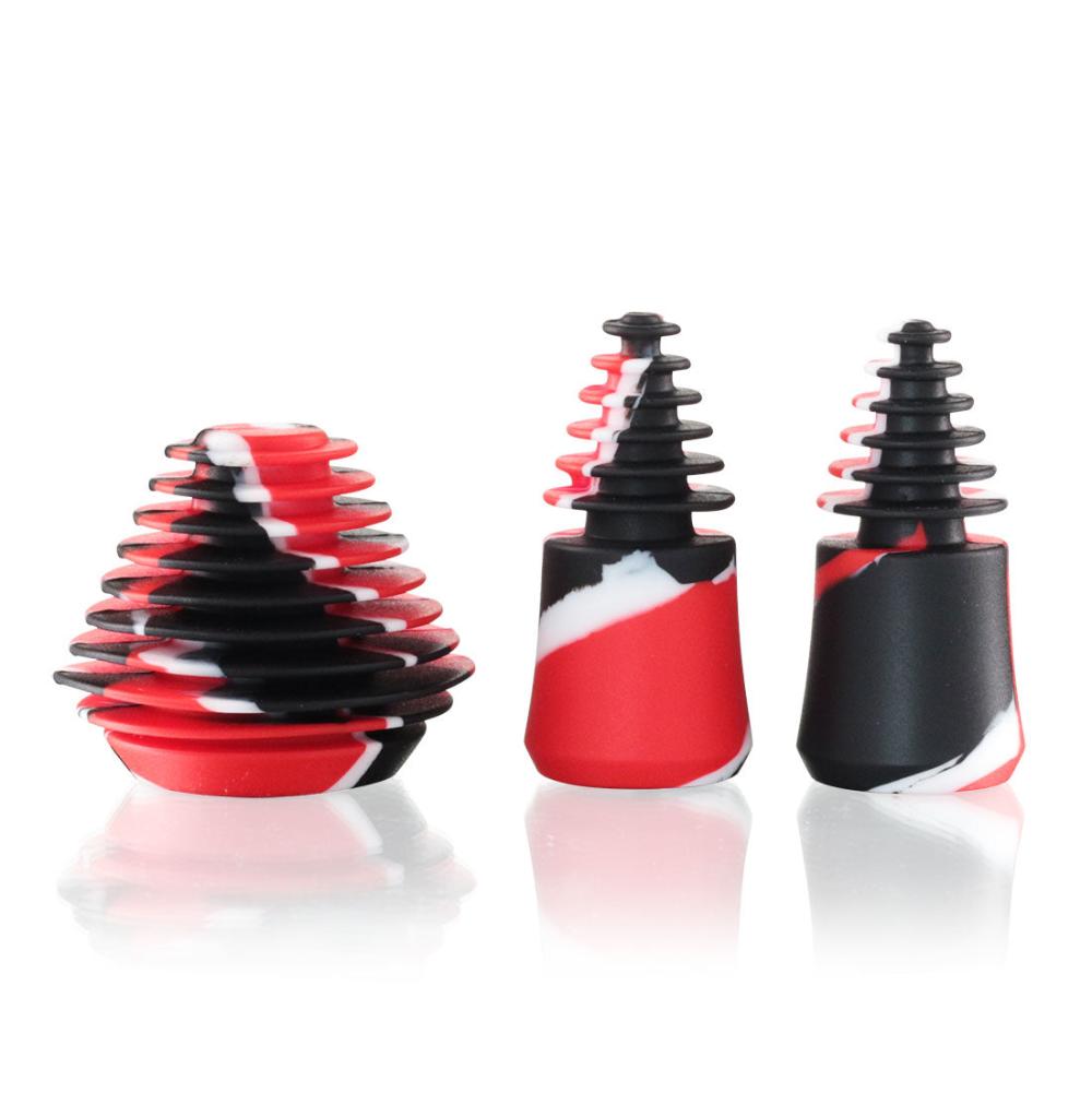 Glass Bong Cleaning Plugs 3 pack - Black/Red/White side view
