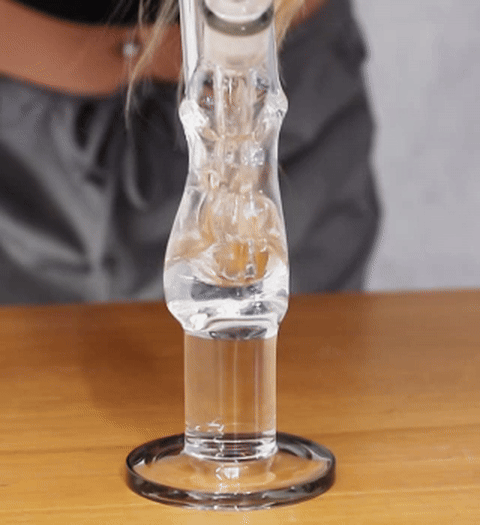 Shotties 33cm Glass Gripper Bong - Clear/Teal