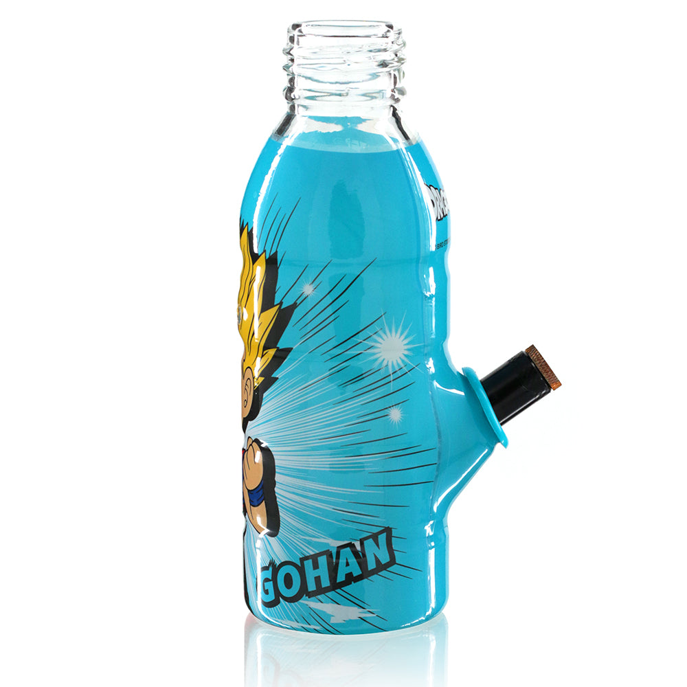 Mini Bottle 17.5cm Glass Bong - Blue Gohan right side