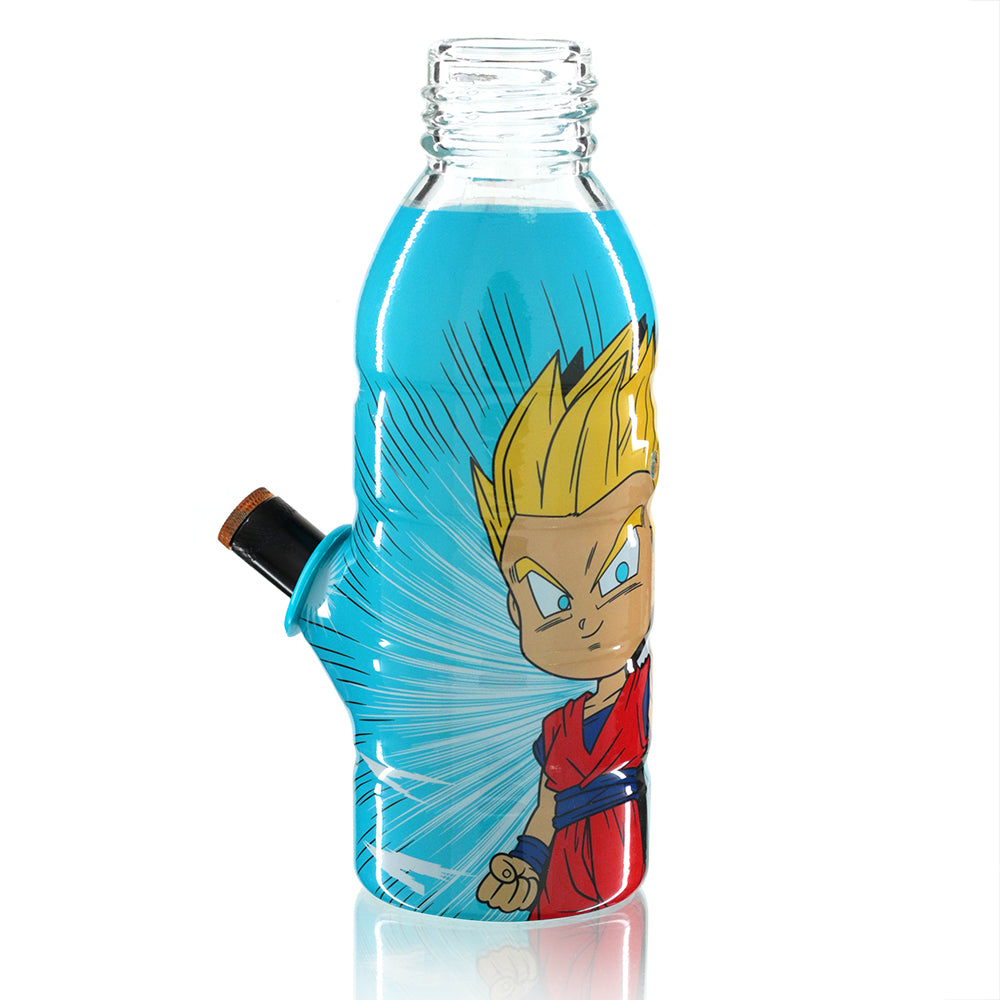 Mini Bottle 17.5cm Glass Bong - Blue Gohan front