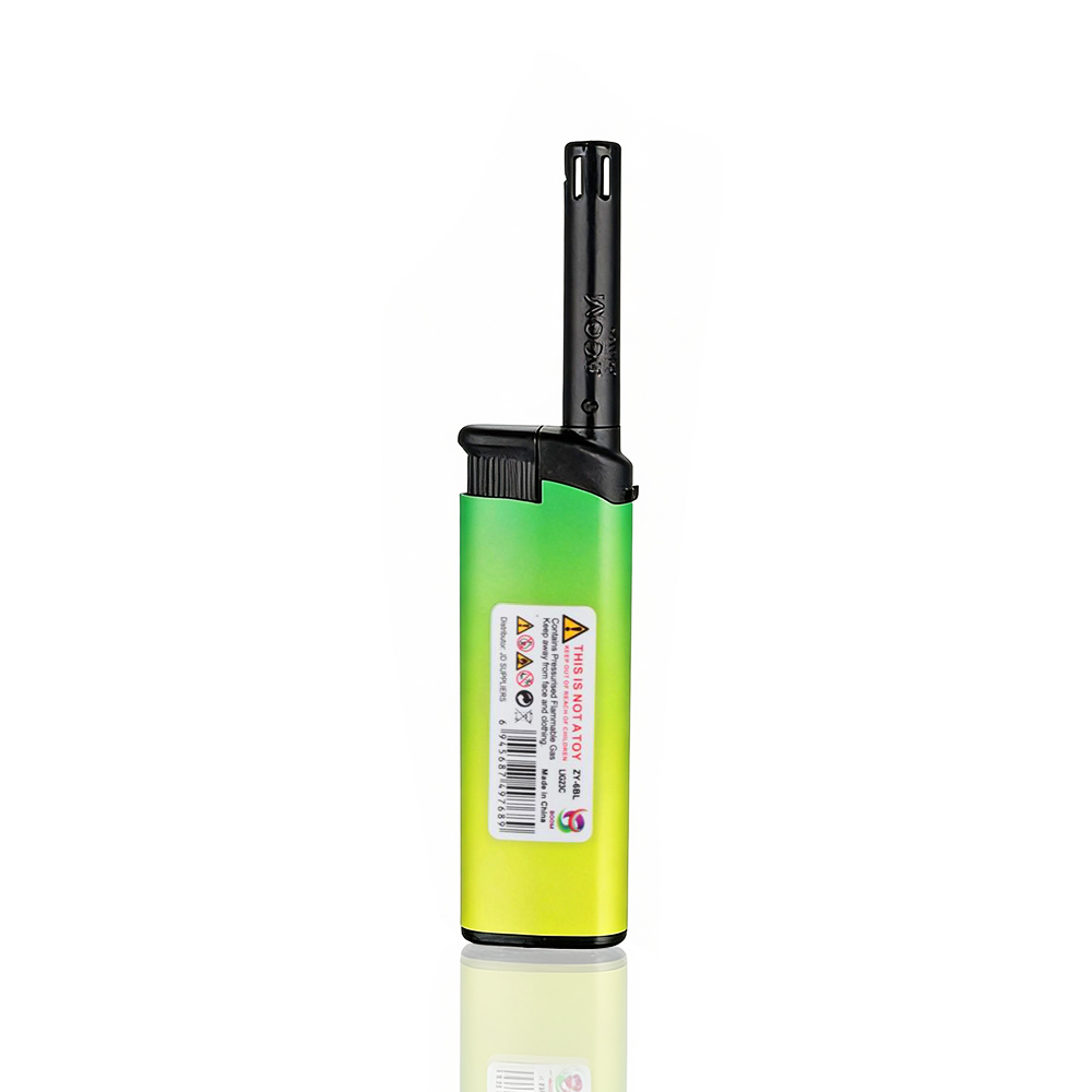 Boom - Mini BBQ Lighter - Green body and black top on a white background