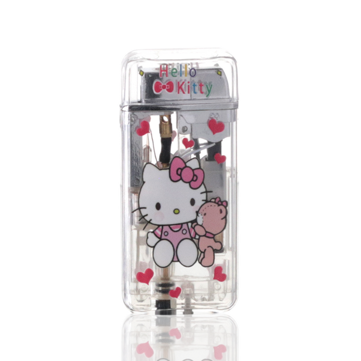 Hello Kitty - Pink Hearts Jet Lighter - Transparent Clear