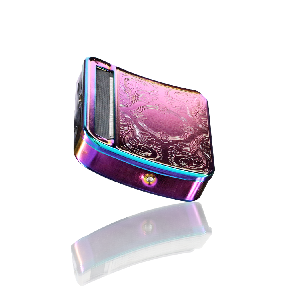 Joint and Cigarette Automatic Rolling Tin - Rainbow side