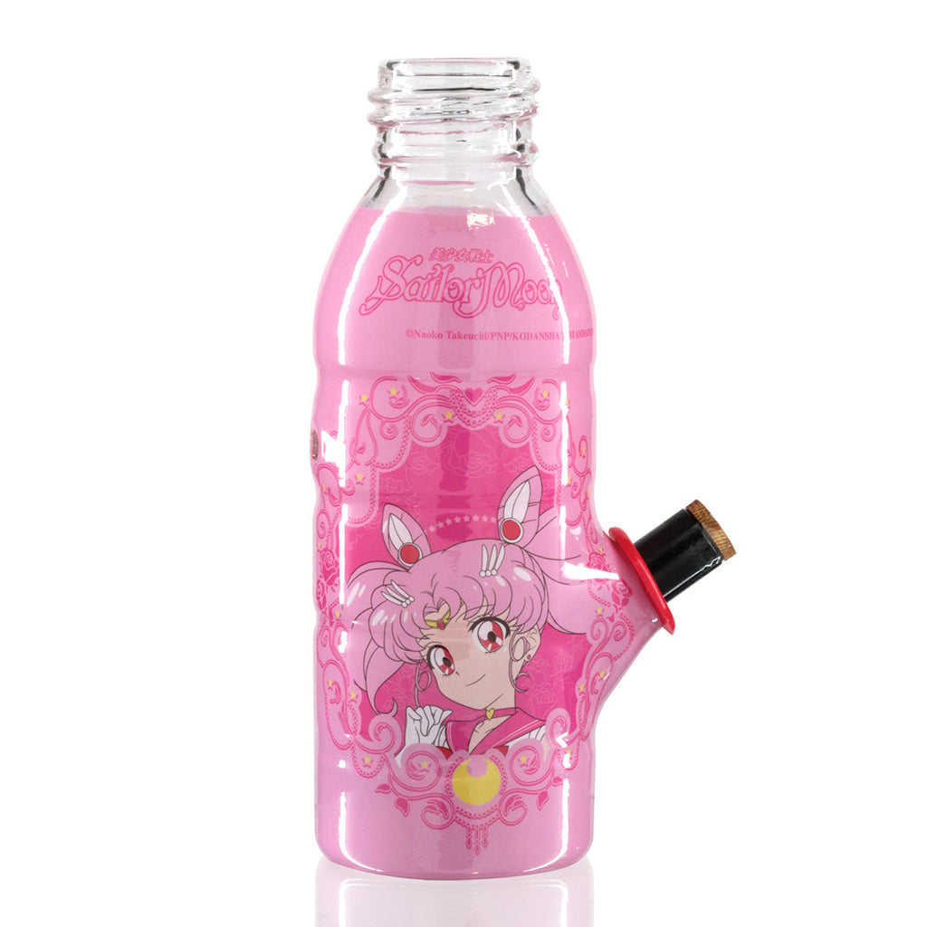 Mini Bottle 17.5cm Glass Bong - Light Pink Sailor Moon front