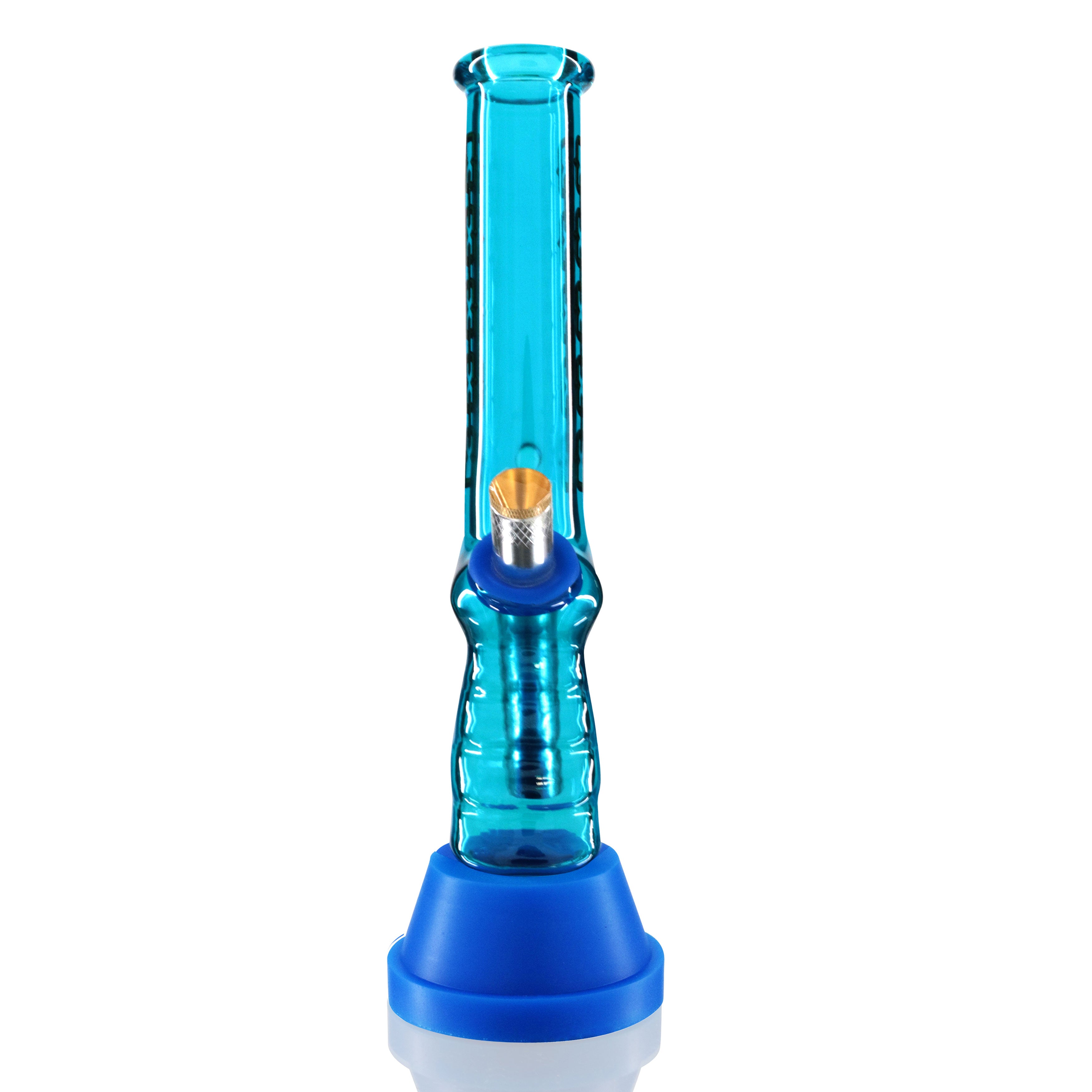 Mini Glass 20cm Gripper Bong - Blue Hard Chain front
