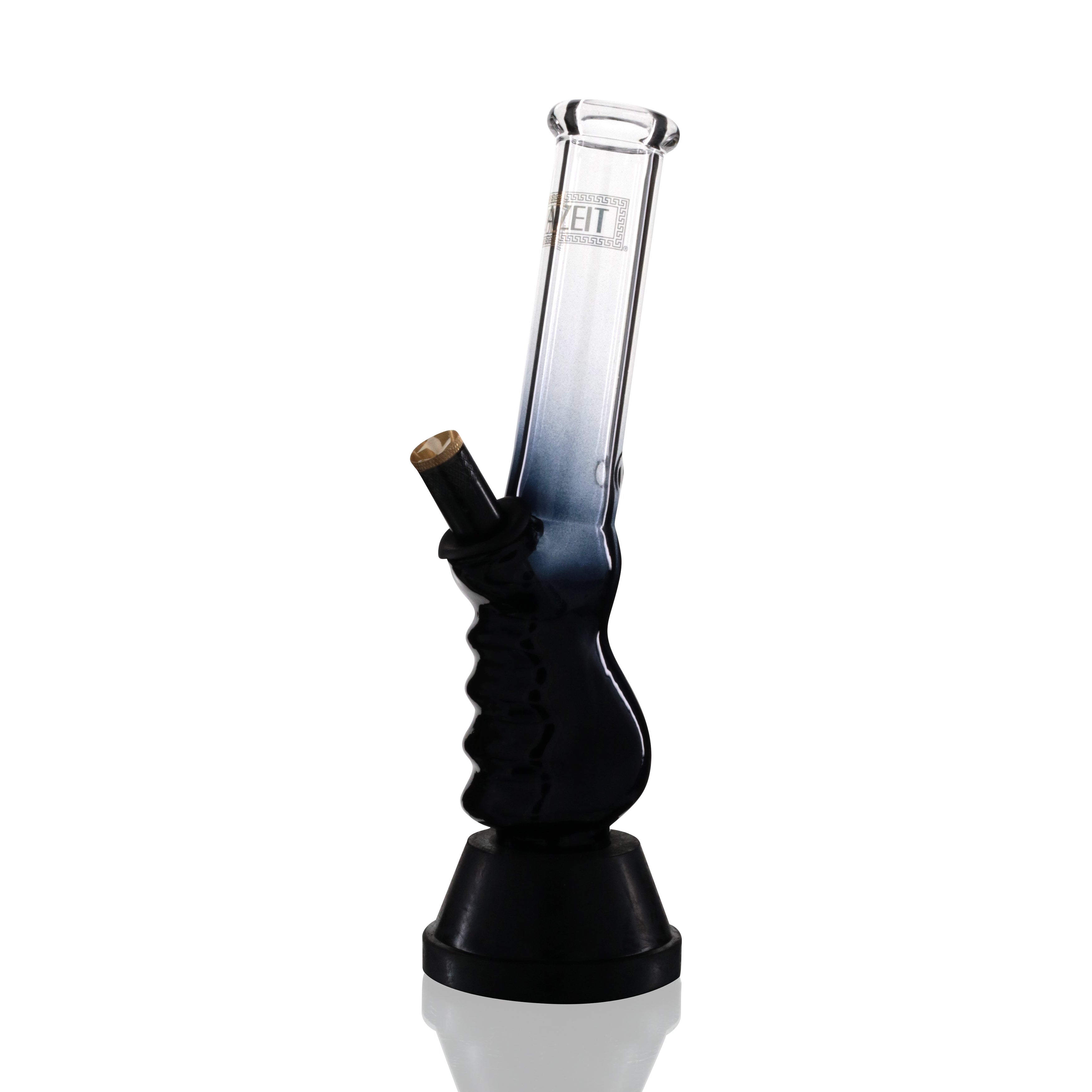 Mini Glass 20cm Gripper Bong - Black Fade Luxury left side