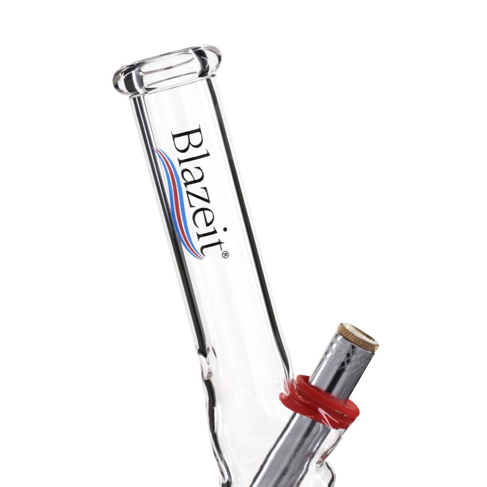 Mini Glass 20cm Gripper Bong - Clear Blazeit stem artwork