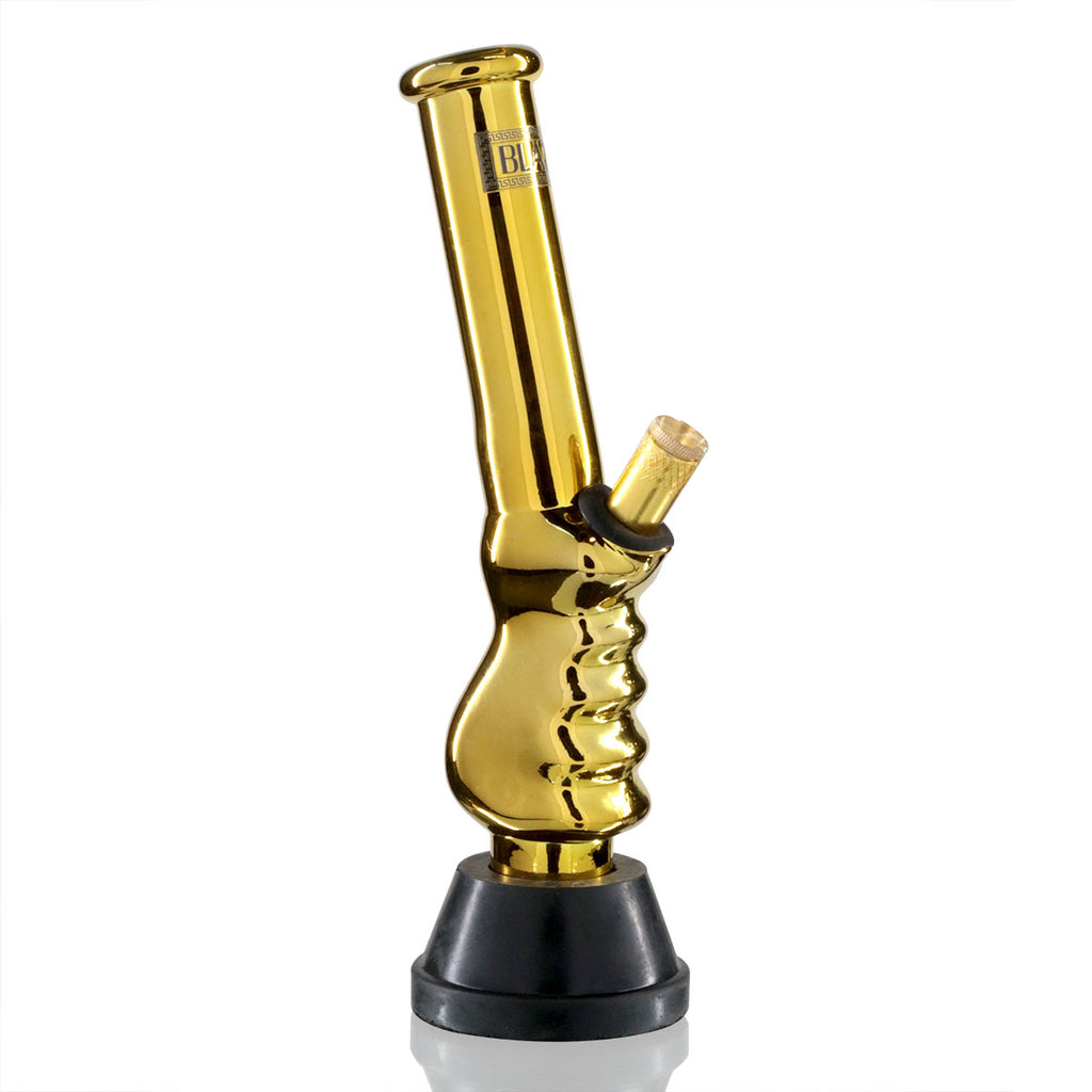 Mini Glass 20cm Gripper Bong - Gold Chrome Luxury front