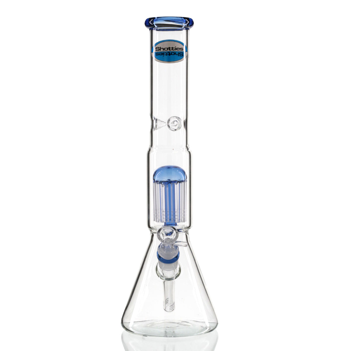 Shotties 40cm Glass Multi Arm Perc Beaker Bong - Clear/Blue | Bong ...