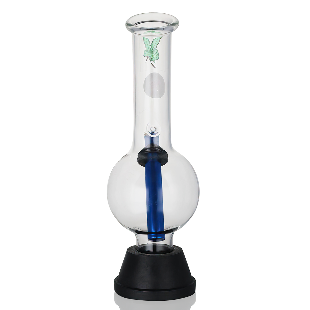 Mini 25cm Glass Bent Bubble Bong – Random Colour - Back View