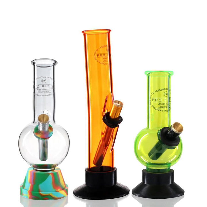 Mini Bubble, Bent Neck Bubble & Bent Tube Glass Bong Bundle - Pro Kit