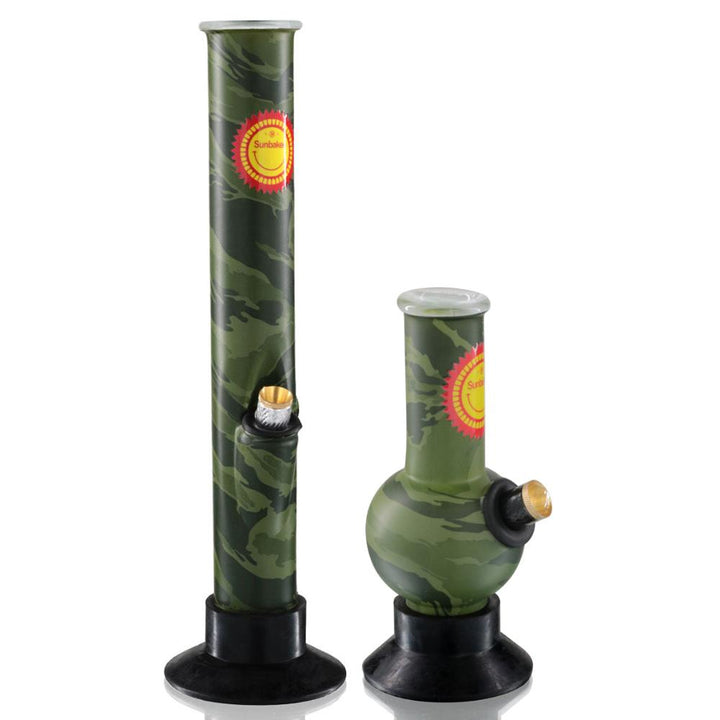 Mini Bubble & Large Tube Glass Bong Bundle - Camo Sunbaked