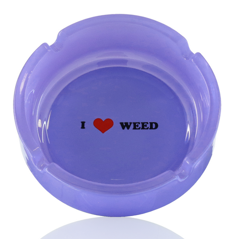 BW - I Love Weed Ashtray - Purple – Bong Warehouse