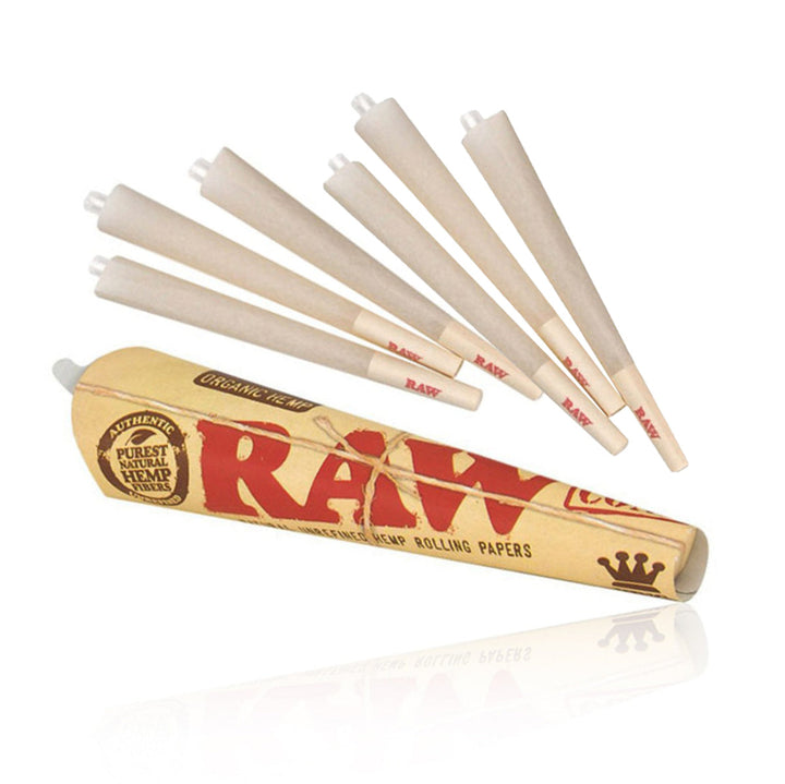 tobacco cones for weed SmokyJoy 100 Pack 1 1/4 Size - Pre Rolled Rolling Papers With Tips 4 Packs of Raw 1