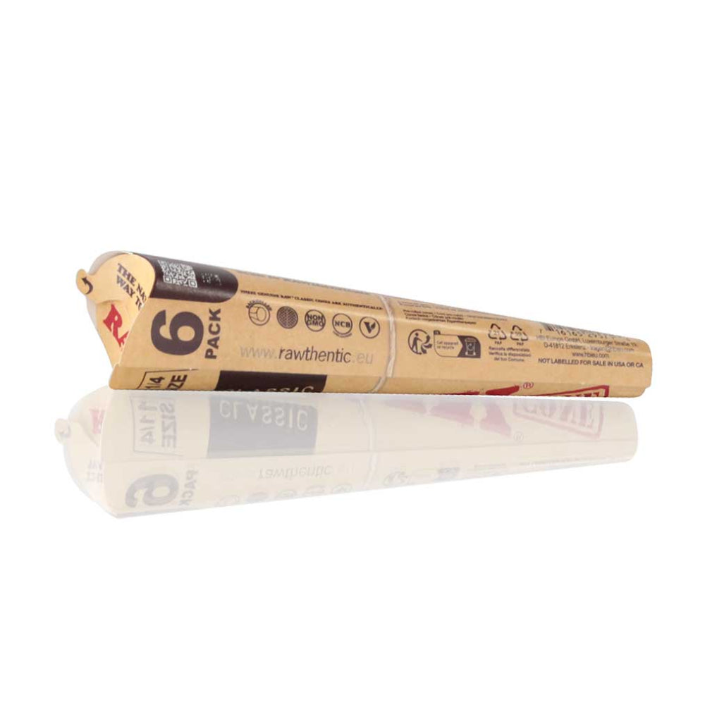 RAW - Classic Pre Rolled Cones 1 ¼ Size - 6 Pack back