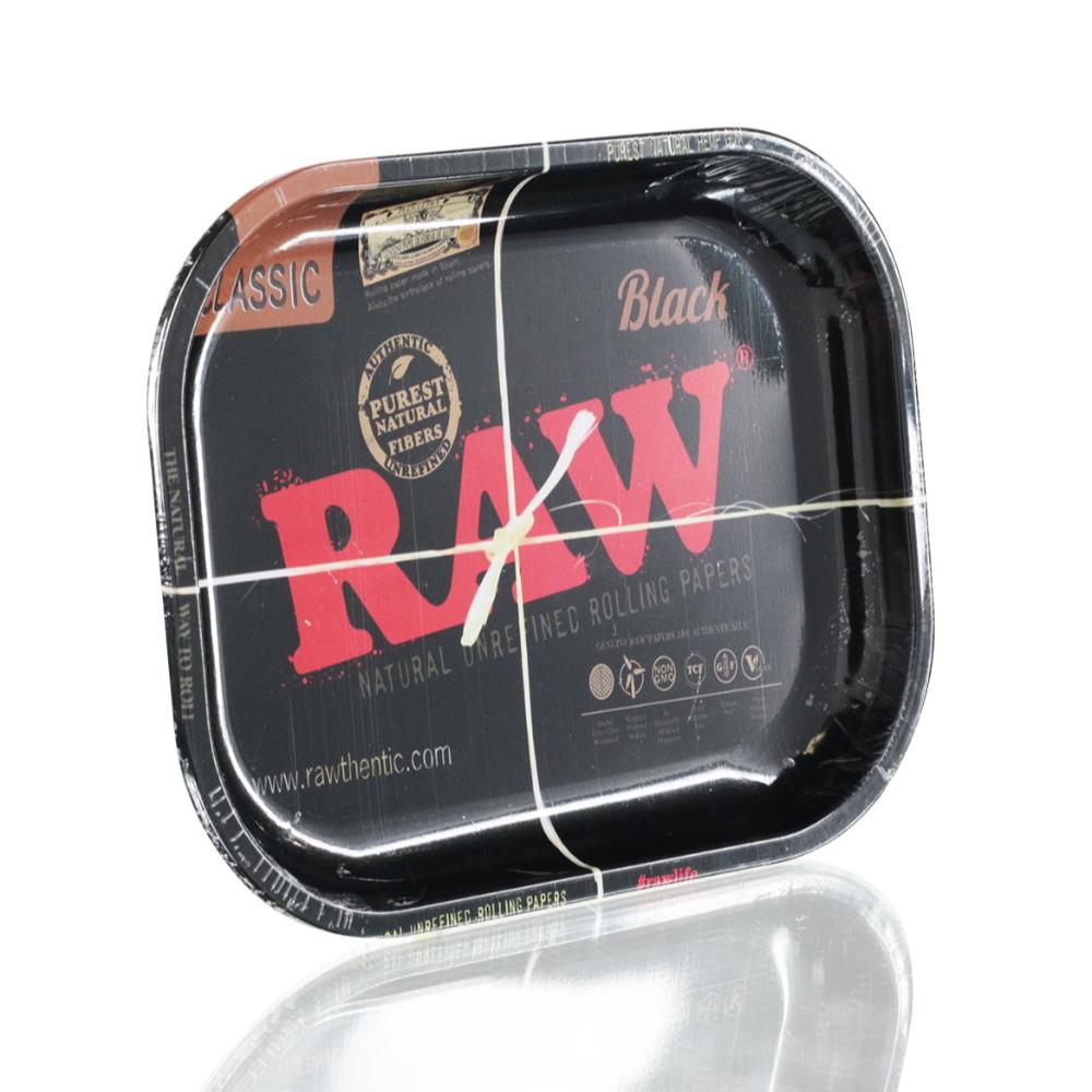 RAW - Medium Blunt Rolling Tray - Black side view