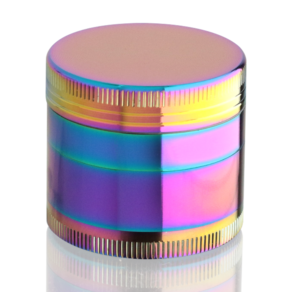 Round Metal Weed and Herb 40mm Grinder - Rainbow closed