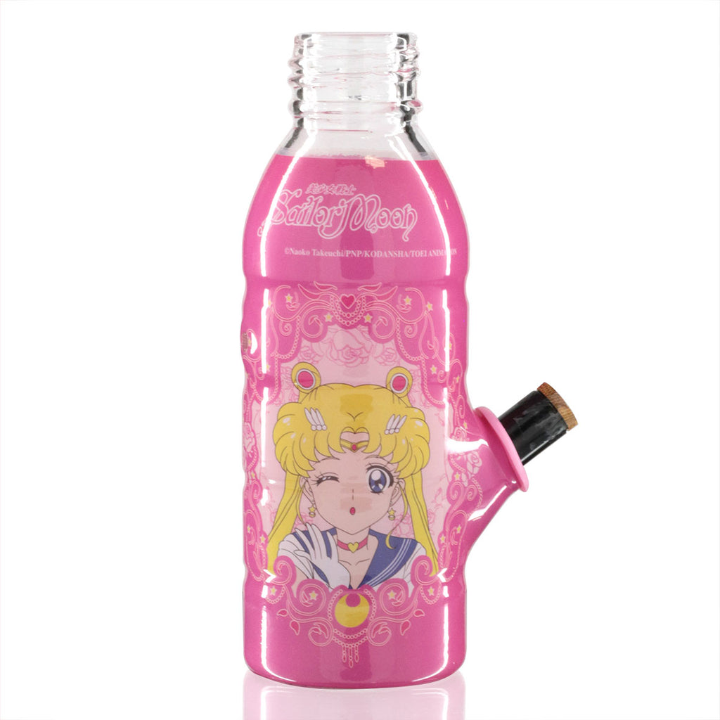 Mini Bottle 17.5cm Glass Bong - Pink Sailor Moon side