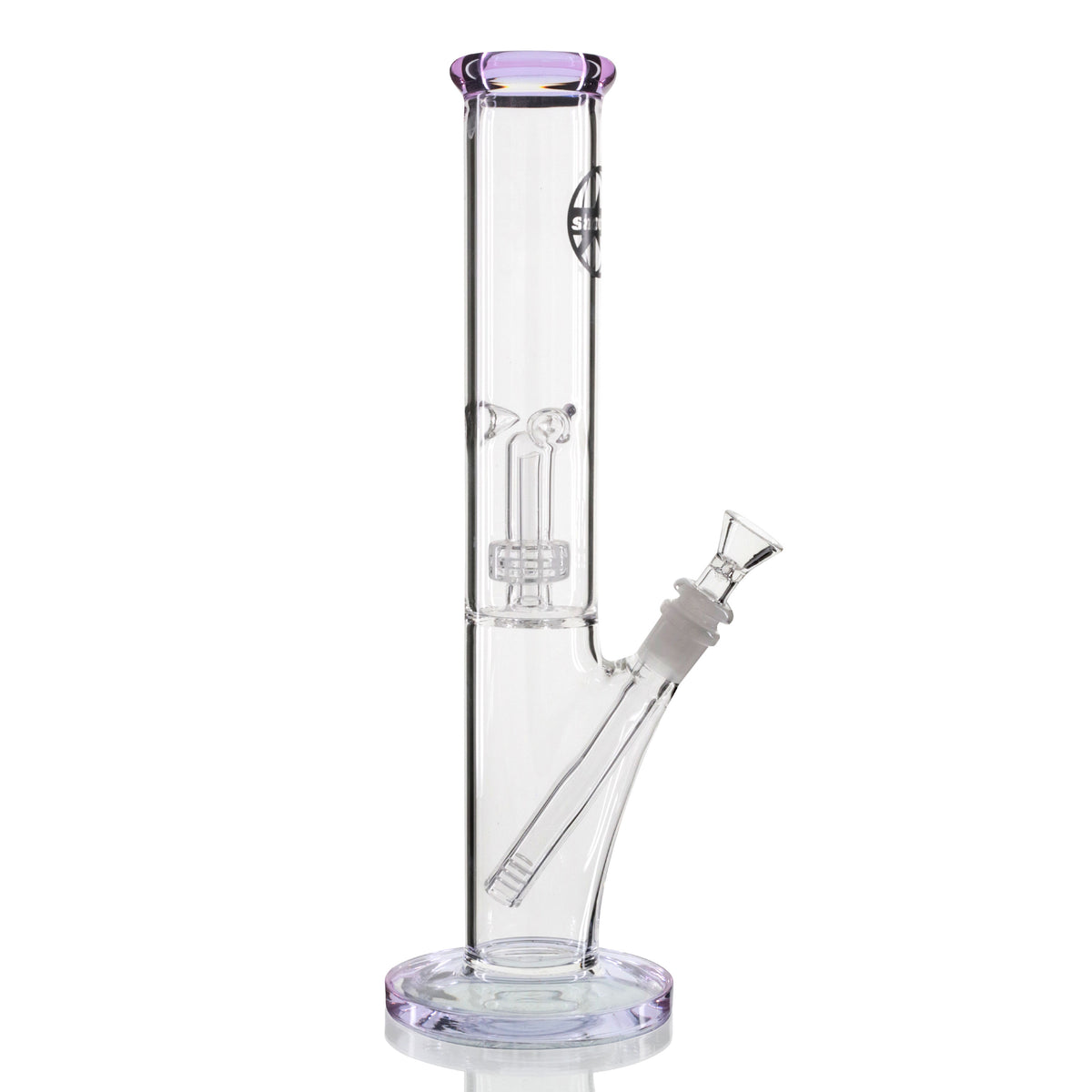 Shottie 35cm Slit Diffuser Pillar Glass Bong - Clear/Purple | Bong ...