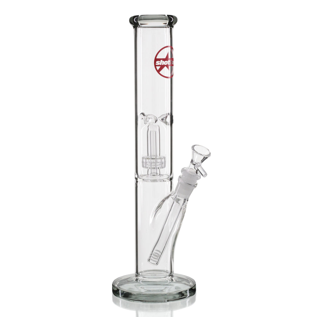 Shotties 35cm Glass Slit Diffuser Pillar Bong - Clear/Smoke front