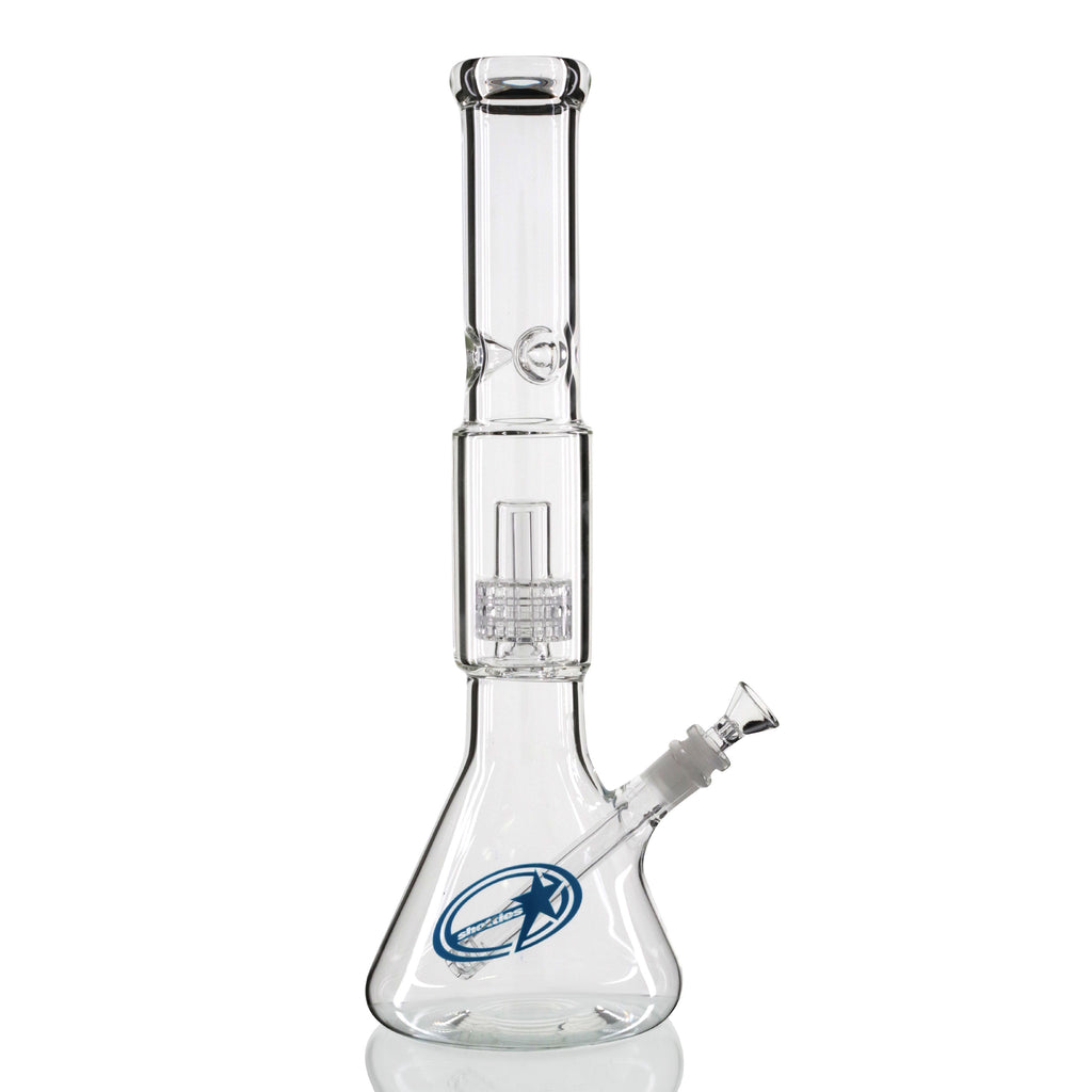 Shotties 40cm Glass Slit Fountain Beaker Bong - Clear | Bong Warehouse