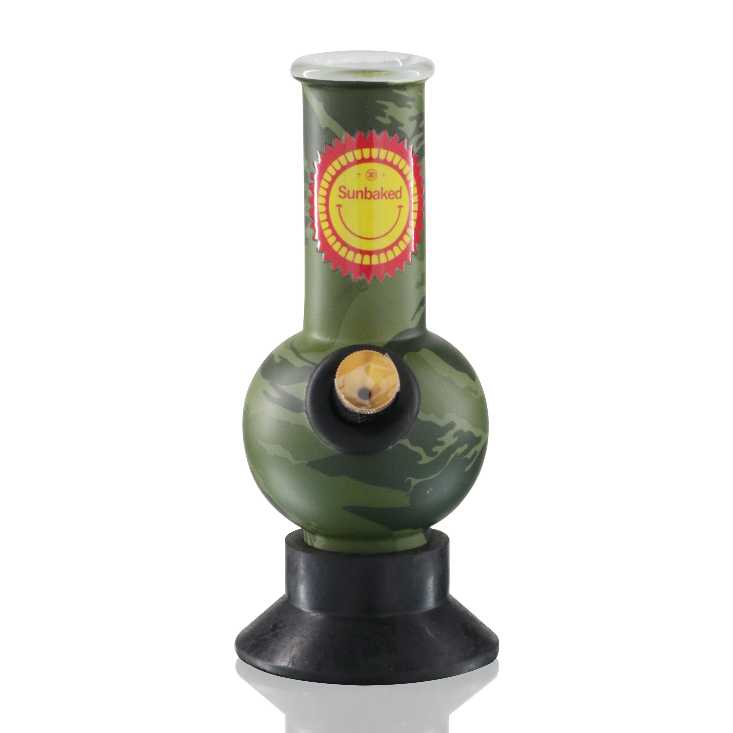 Mini Bubble 17cm Glass Bong - Camo Sunbaked front
