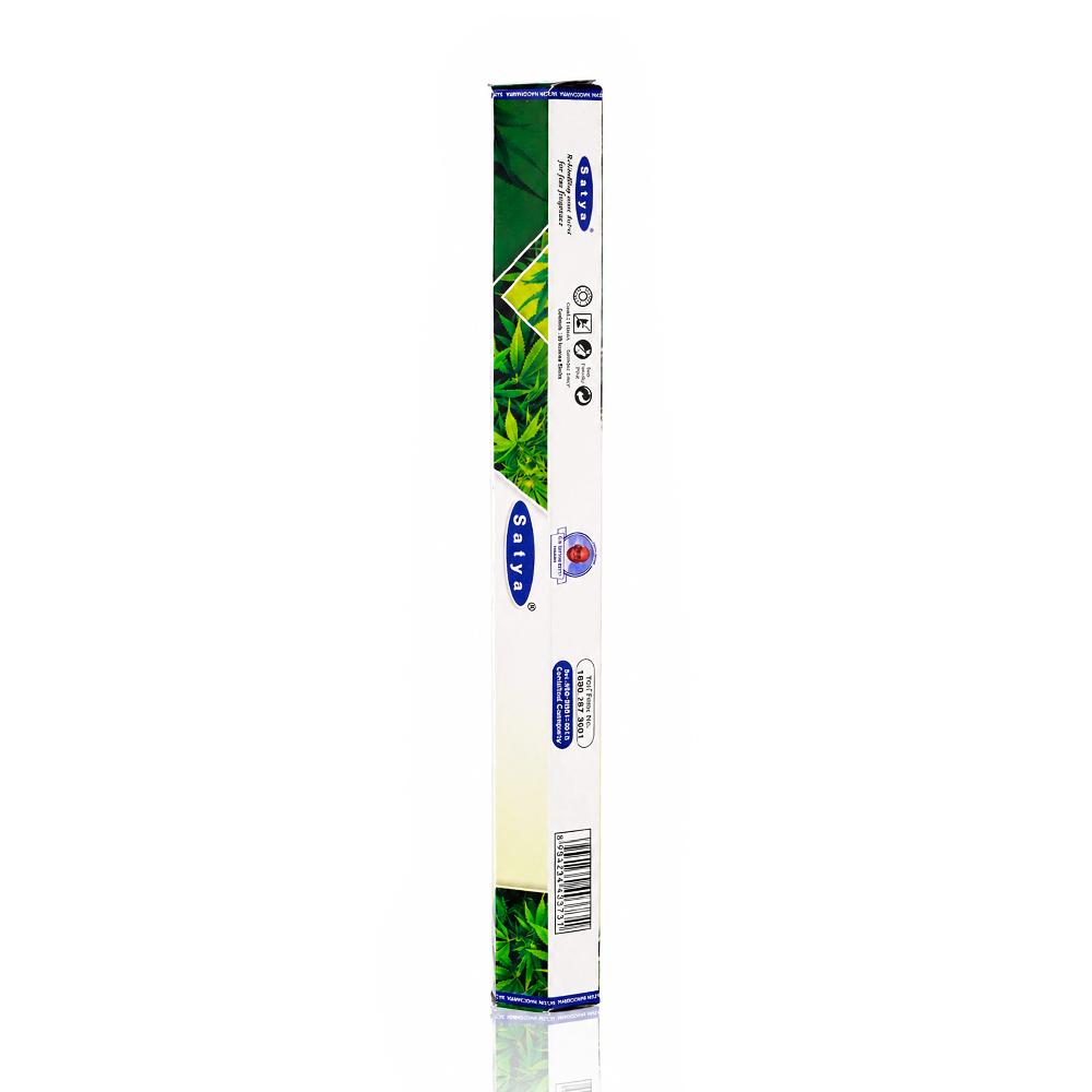 Satya Cannabis Incense Sticks 15g - full side view on a white background