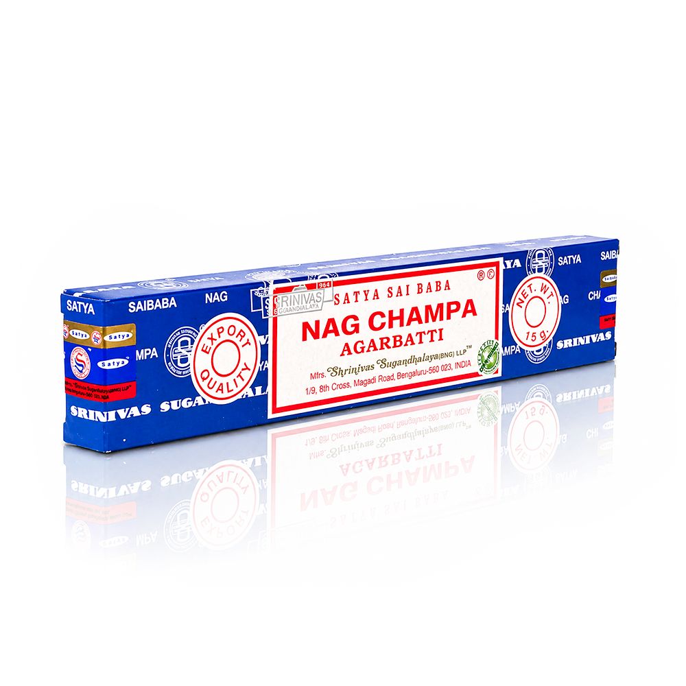 Satya Nag Champa Agarbatti Incense Sticks 15g - front view on a white background