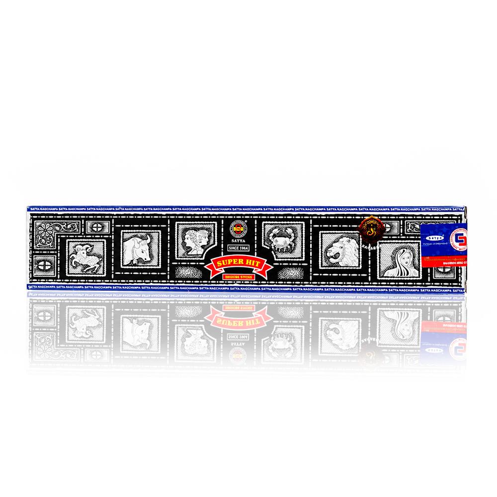 Satya Super Hit Incense Sticks 15g - full front top view on a white background