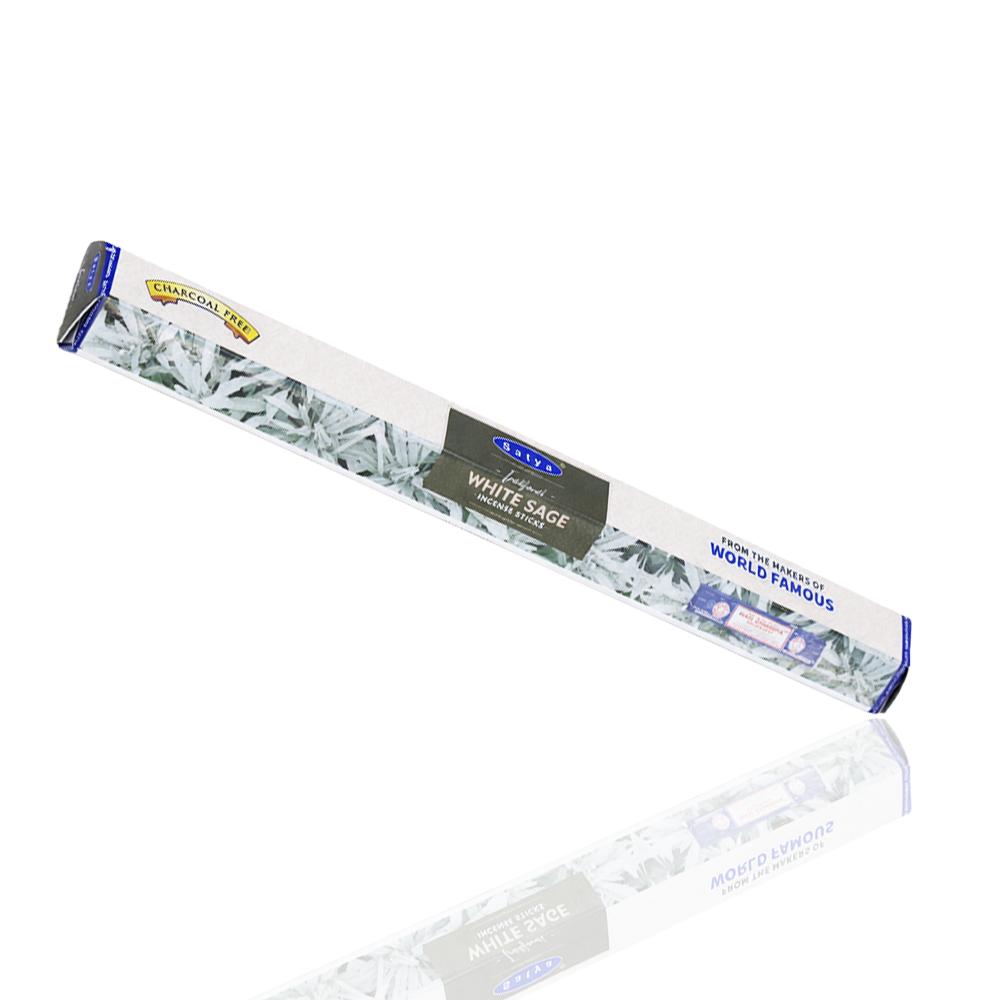 Satya - White Sage Incense Sticks - 15g charcoal free on a white background