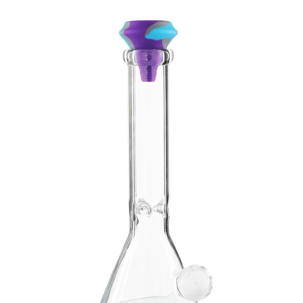 Silicone Mouth piece and filter kit - Purple/Blue in use